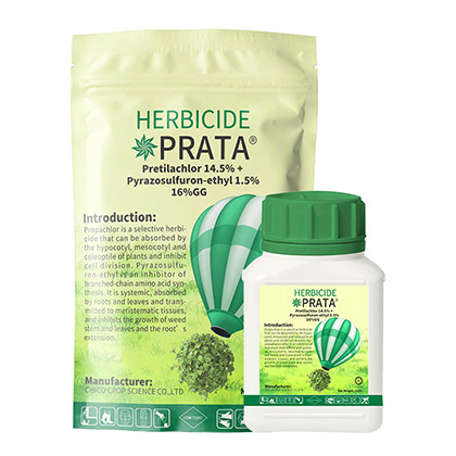 PRATA®Pretilacloro 14,5% + Pirazossulfurão-etil 1,5% Herbicida GG 16%
